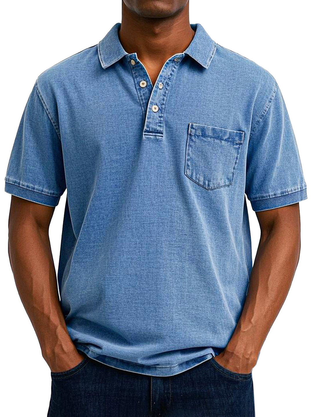 Camisa Polo Jeans com Bolso