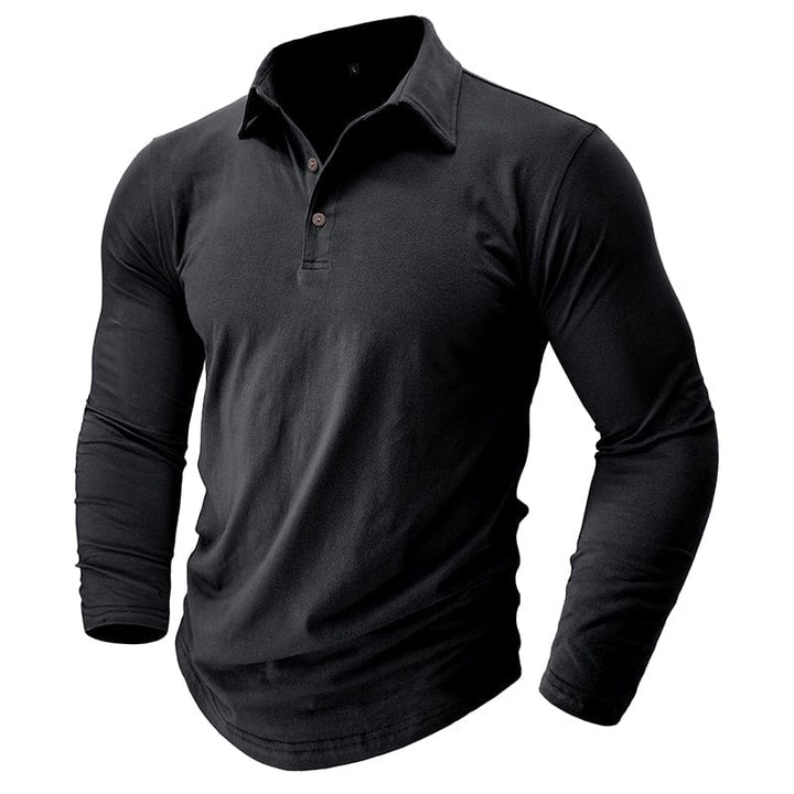 Polo Manga Longa Slim Fit Ajustada