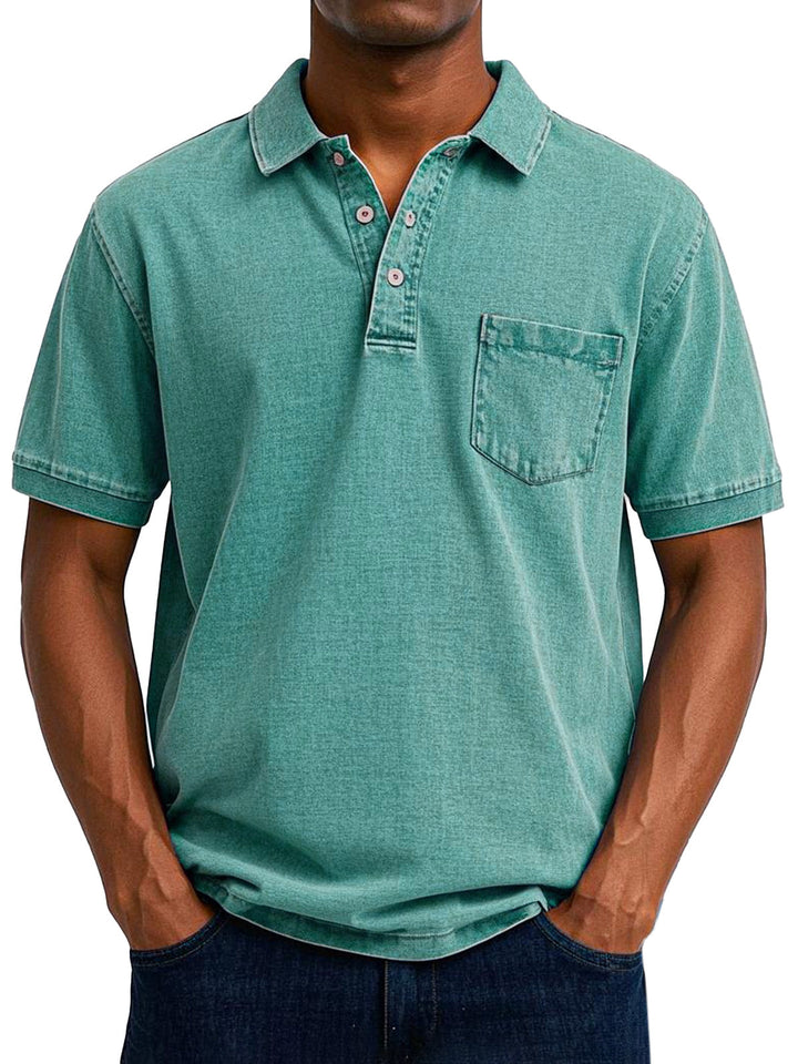 Camisa Polo Jeans com Bolso