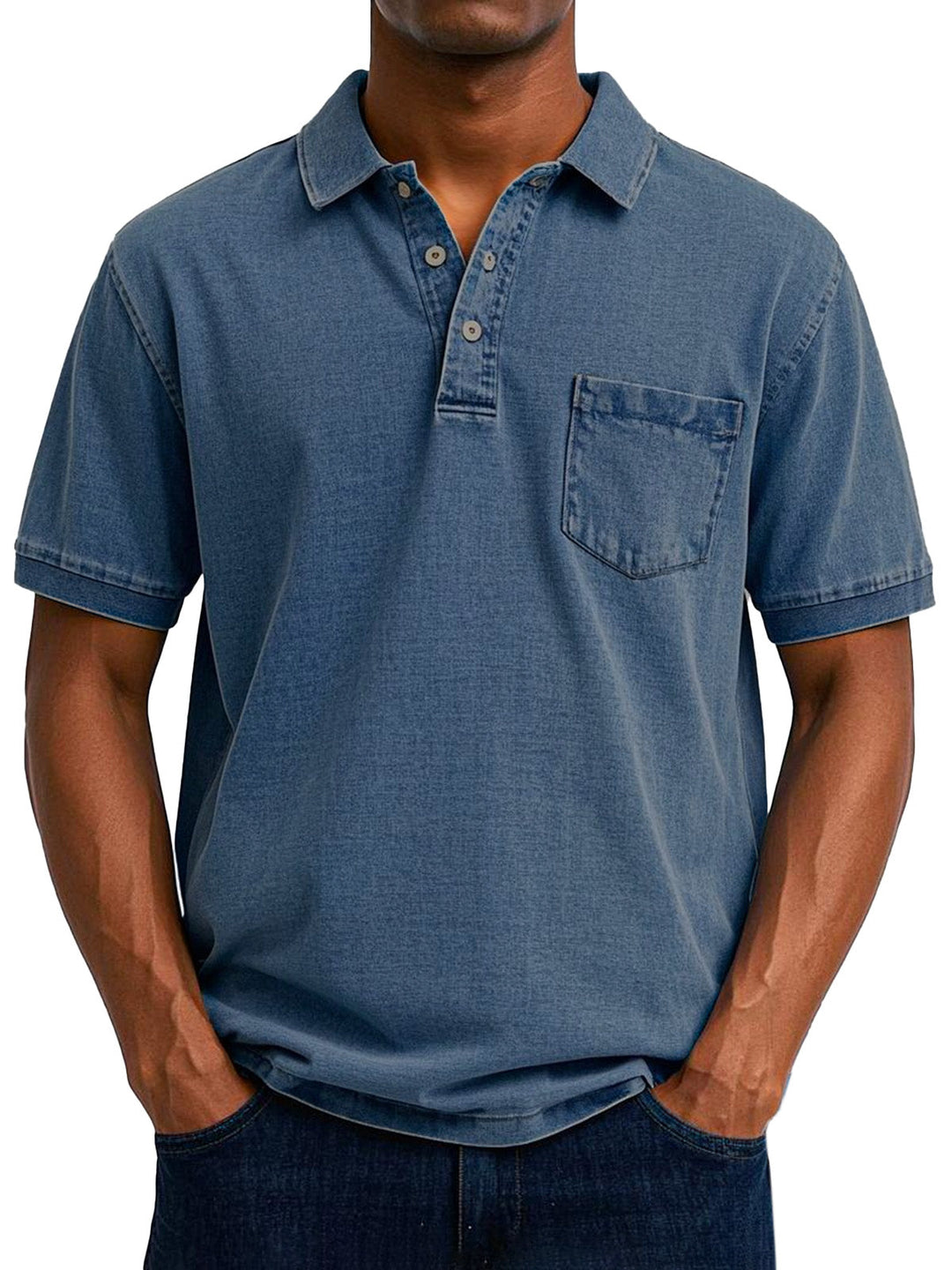 Camisa Polo Jeans com Bolso
