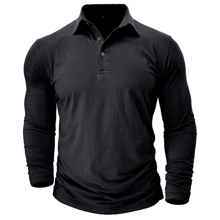 Polo Manga Longa Slim Fit Ajustada