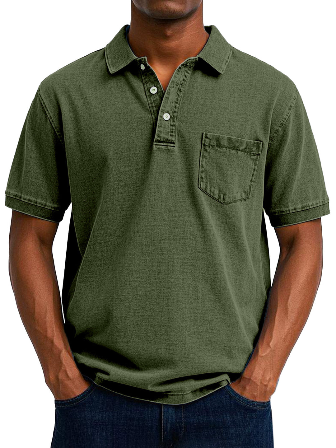 Camisa Polo Jeans com Bolso
