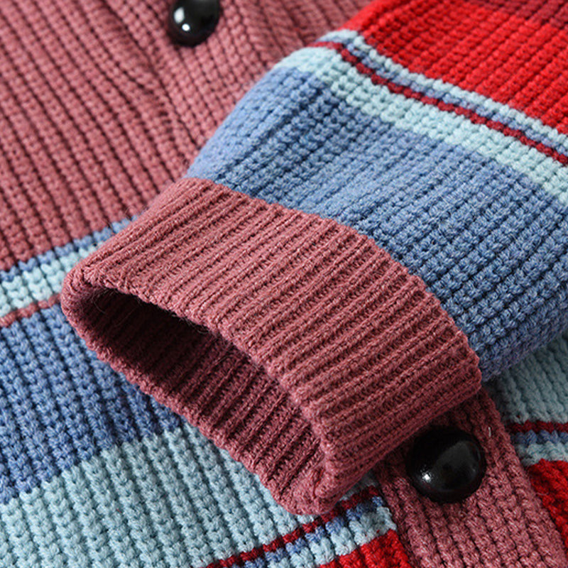 Cardigan Retrô Listras Coloridas