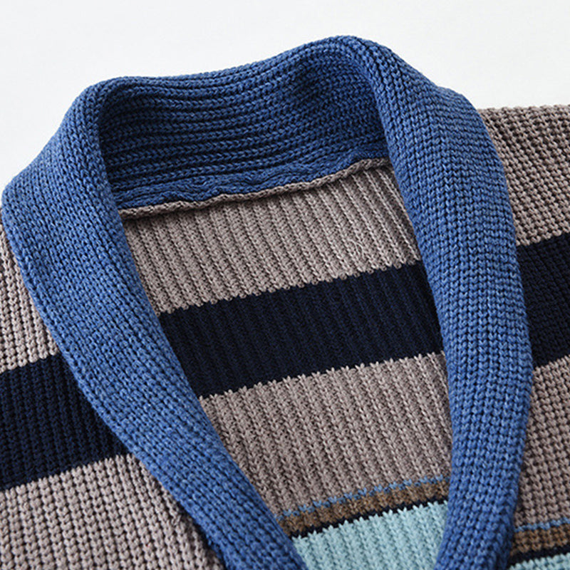 Cardigan Retrô Listras Coloridas