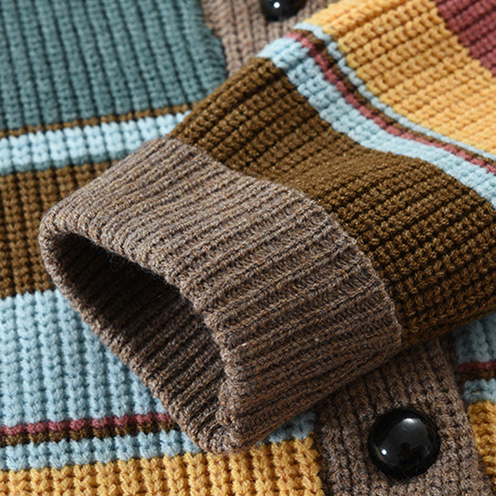 Cardigan Retrô Listras Coloridas