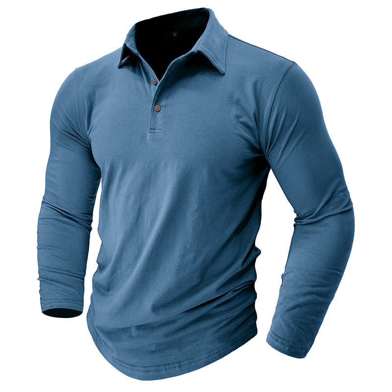 Polo Manga Longa Slim Fit Ajustada