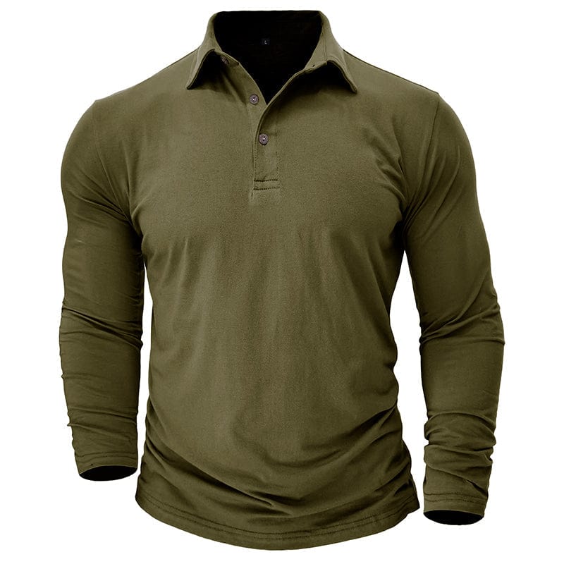 Polo Manga Longa Slim Fit Ajustada