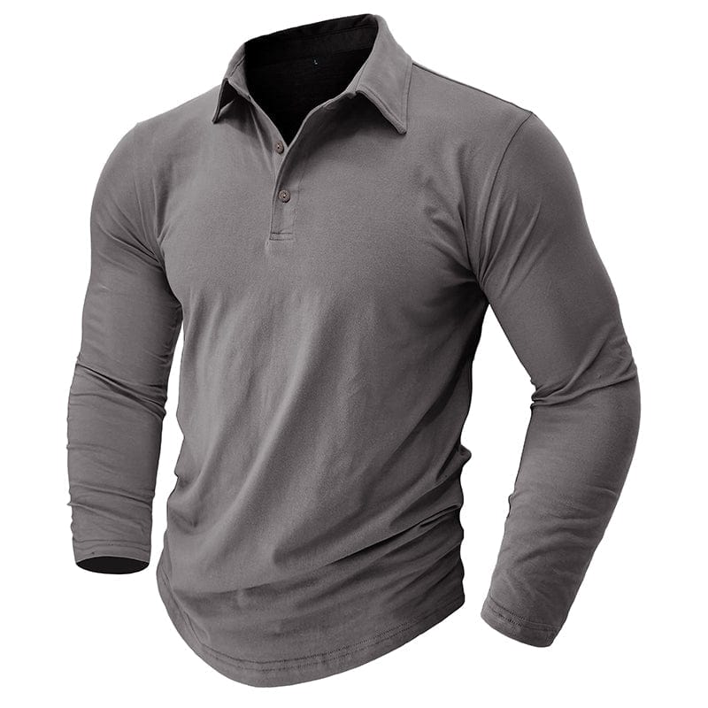 Polo Manga Longa Slim Fit Ajustada