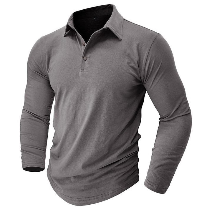 Polo Manga Longa Slim Fit Ajustada