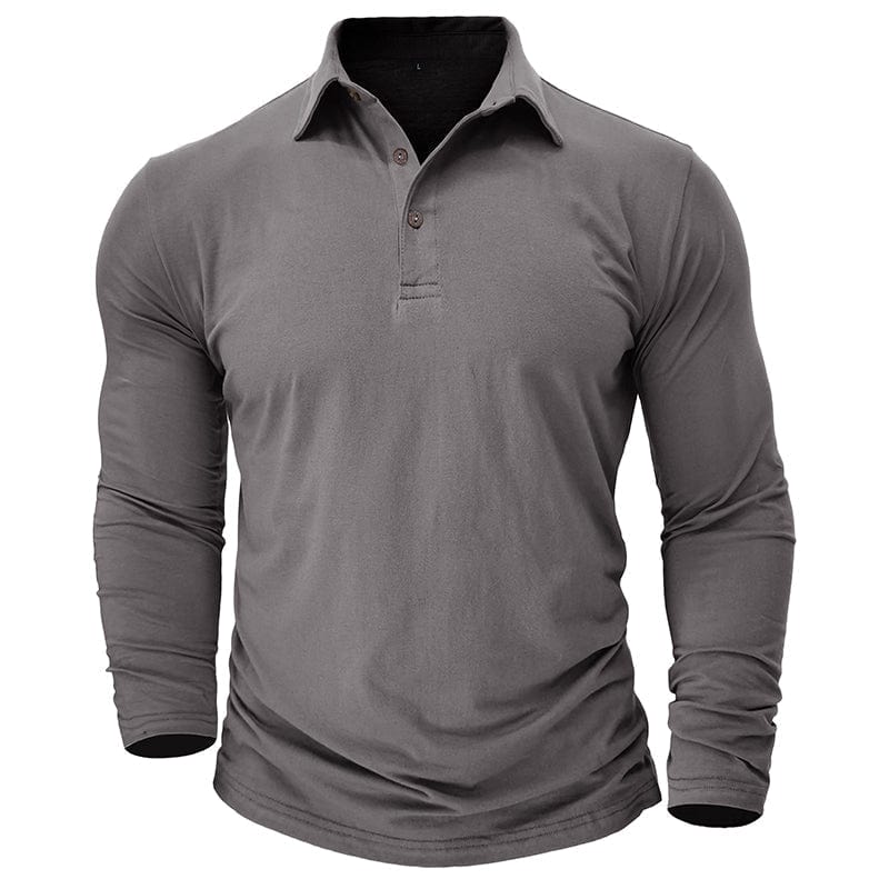 Polo Manga Longa Slim Fit Ajustada