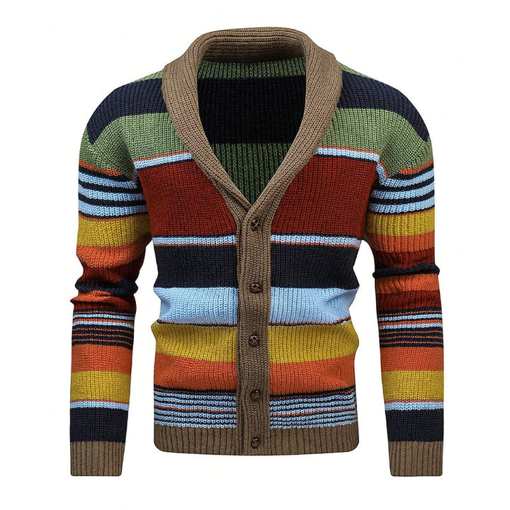 Cardigan Retrô Listras Coloridas