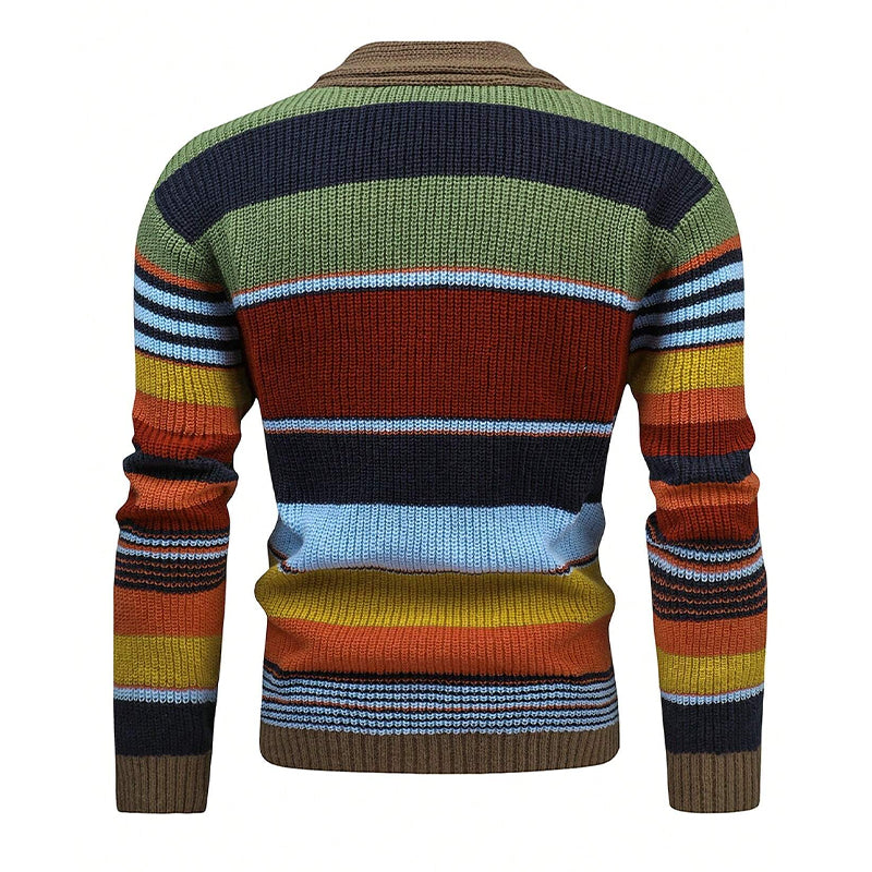 Cardigan Retrô Listras Coloridas