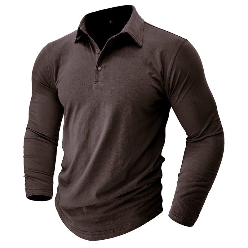 Polo Manga Longa Slim Fit Ajustada