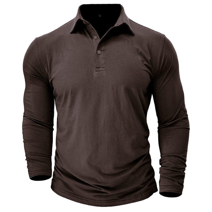 Polo Manga Longa Slim Fit Ajustada