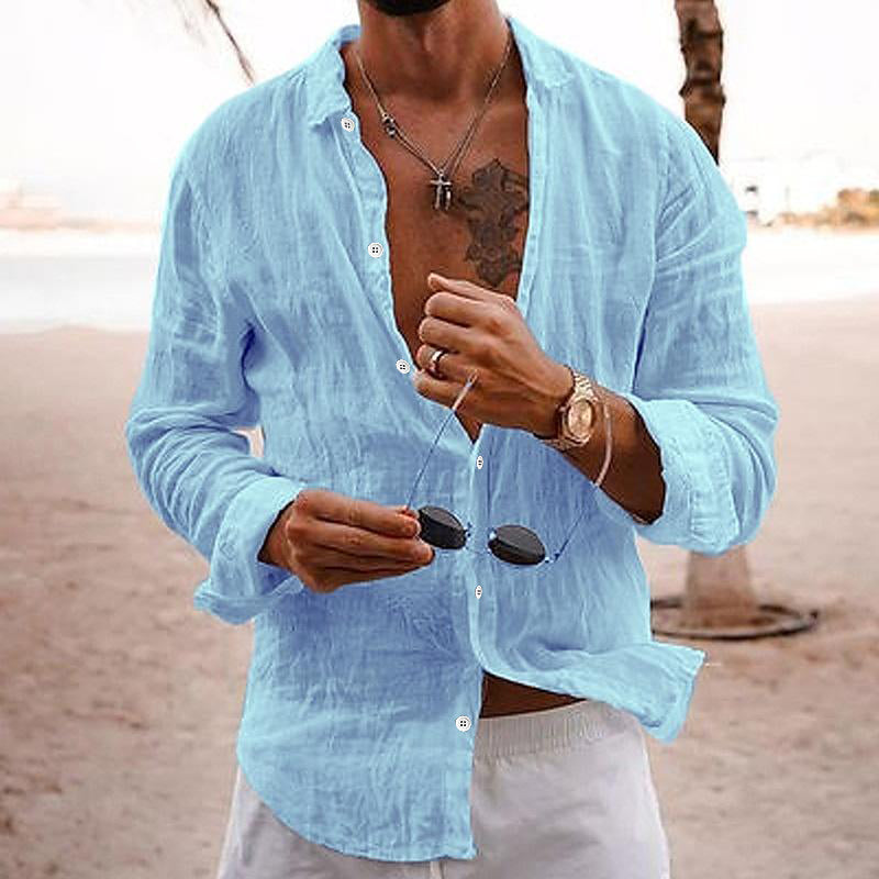 Camisa Masculina Linho Manga Longa