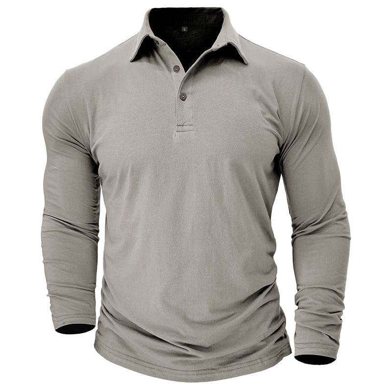 Polo Manga Longa Slim Fit Ajustada