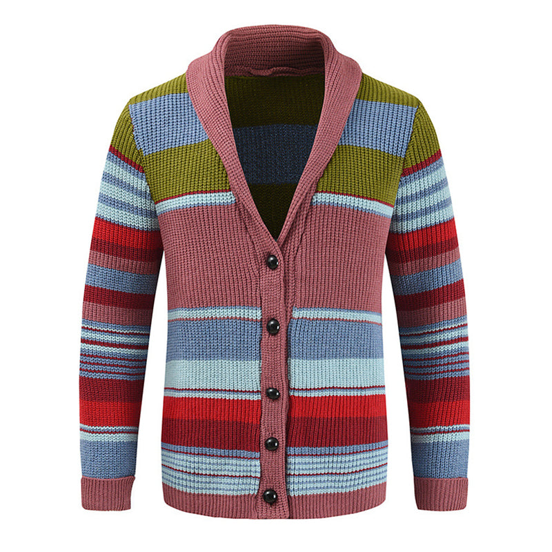 Cardigan Retrô Listras Coloridas