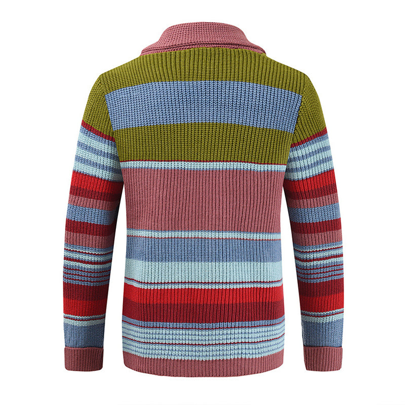 Cardigan Retrô Listras Coloridas