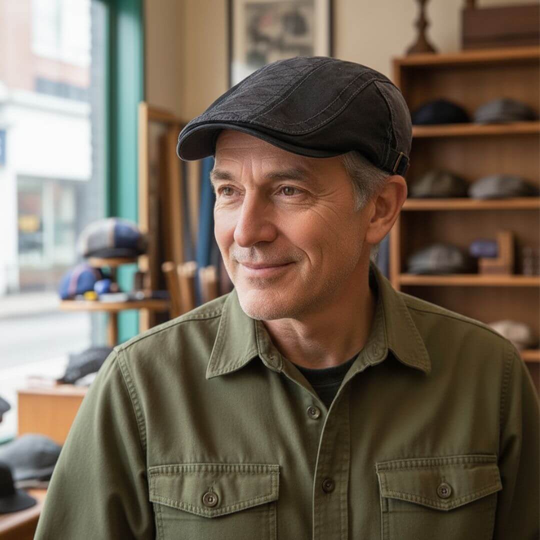 Flat Cap Motorista Vintage