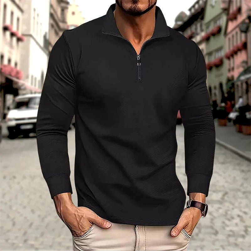 Camisa Polo Manga Longa com Zíper