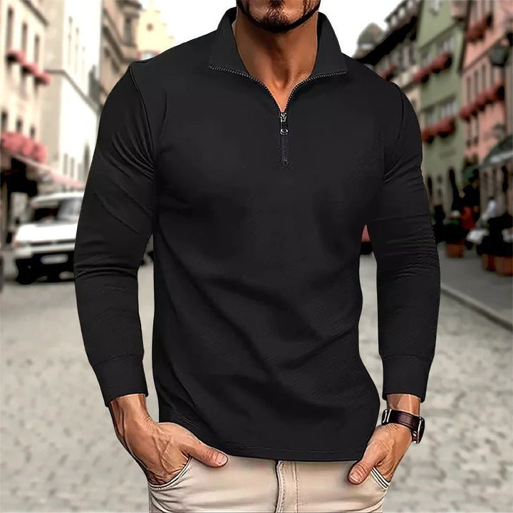 Camisa Polo Manga Longa com Zíper