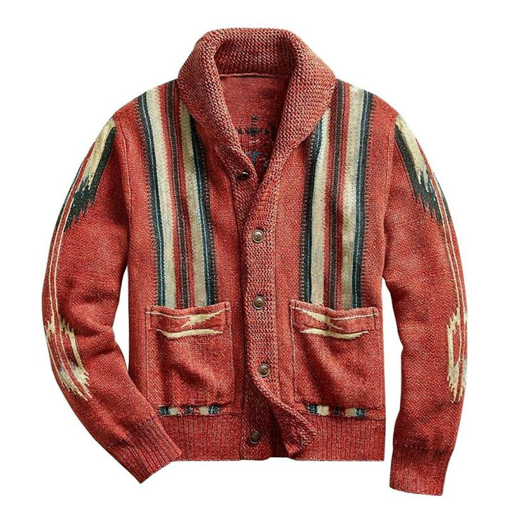 Cardigan Tribal Vermelho Masculino