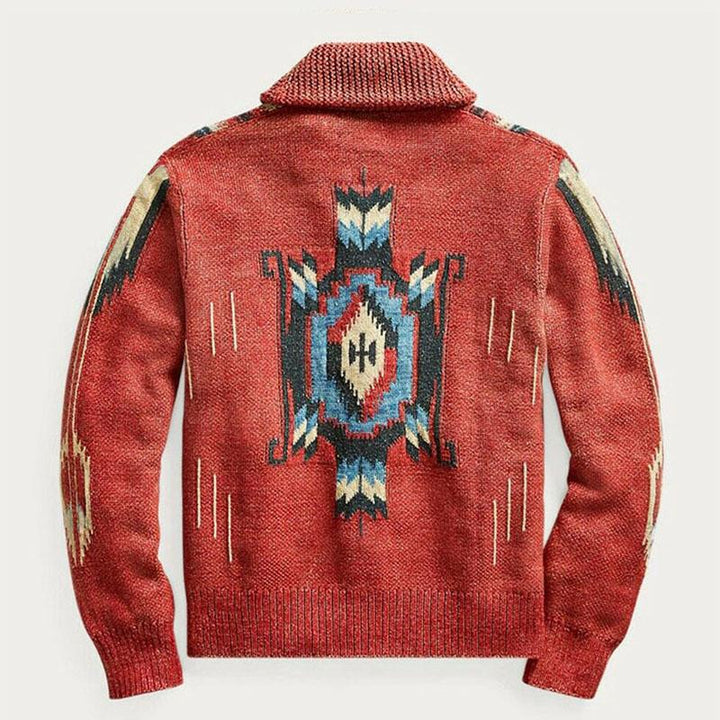 Cardigan Tribal Vermelho Masculino